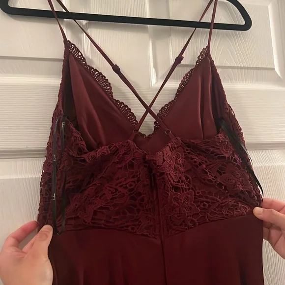 Wore this dress to prom and loved it - worn once. It is a maroon colored dress. - Picture 2 of 3